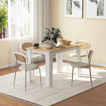 HOMCOM kitchen table for 4 to 6 people, dining table with veneered top, oak
