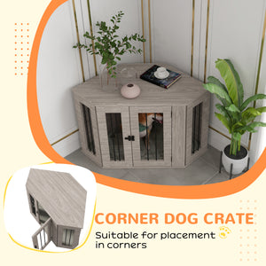 Meuble cage de 41 pouces avec coussin, couleur noyer brun