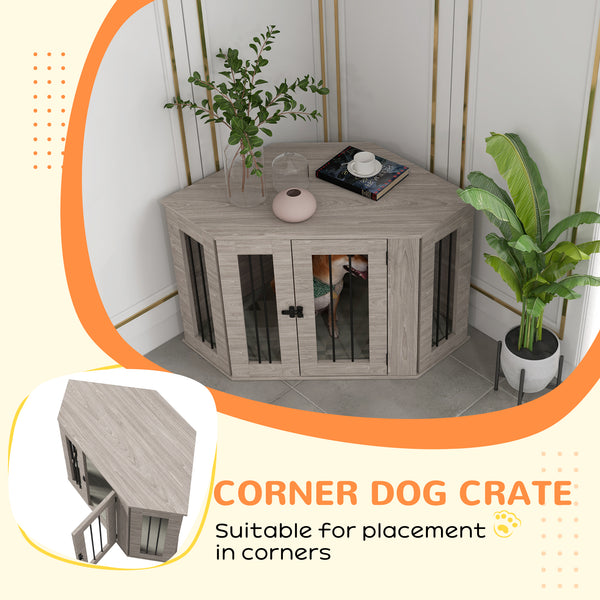Meuble cage de 41 pouces avec coussin, couleur noyer brun
