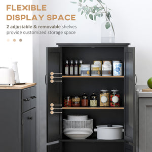 Garde-manger à 4 portes à plusieurs étages, noir