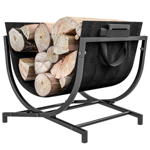 Support à bûche pliable de 43 cm noir