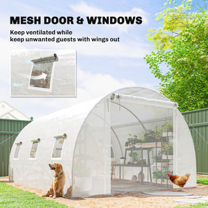 Serre tunnel chaude pour plantes avec barres de support, blanche