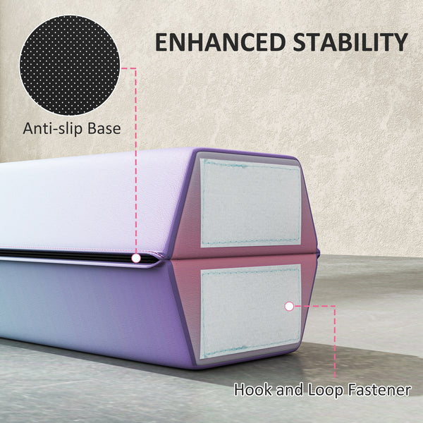 Poutre d'équilibre pliable de 2,3 m avec base antidérapante, multicolore