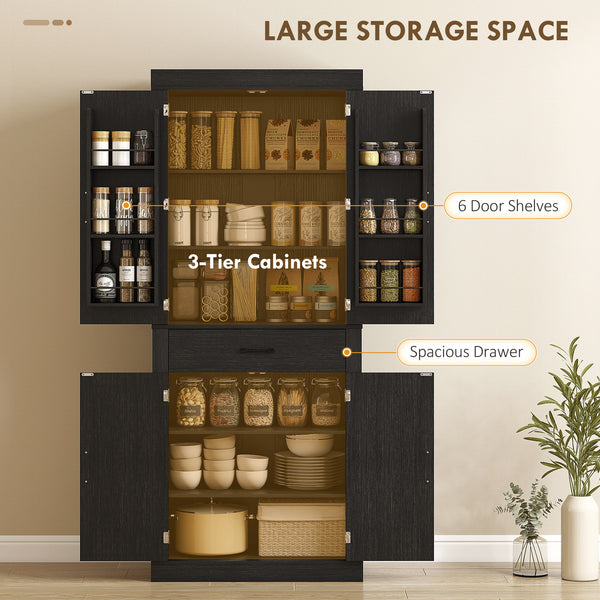 Meuble de rangement style campagnard avec 4 portes de grange, noir