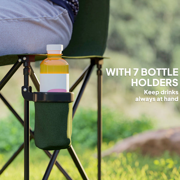 6-seater folding camping chair with cup holder and carry bag