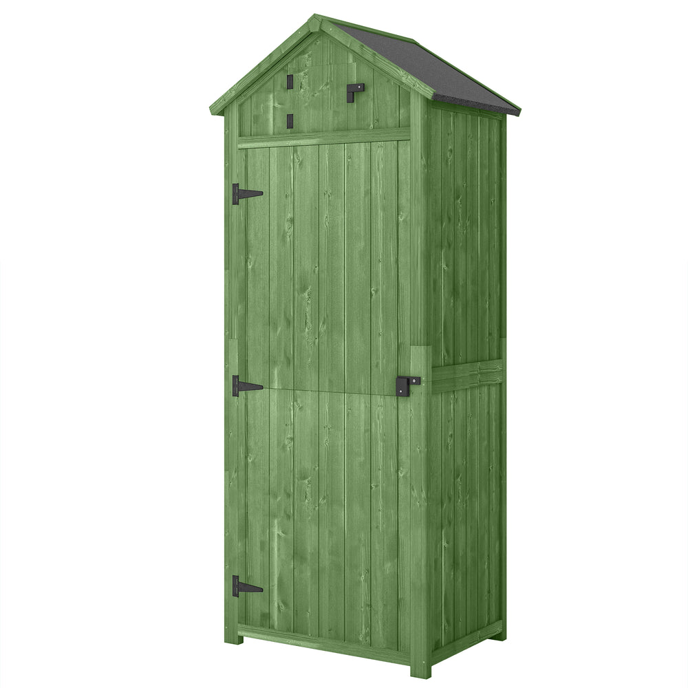 Abri de jardin avec 3 étagères, vert