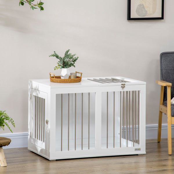 Meuble cage de 31,5 pouces avec double porte, blanc