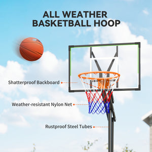 Panier de basket réglable de 1,25 à 2,60 m avec panneau incassable