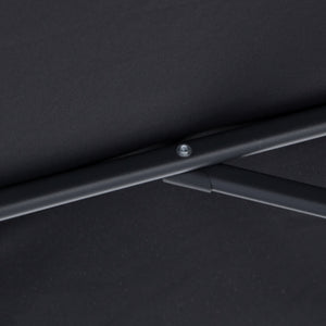 Parasol de terrasse Deluxe 3 m (10 pi) déporté avec manivelle et base en croix, noir
