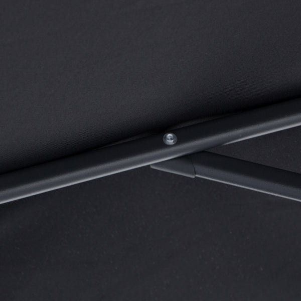 Parasol de terrasse Deluxe 3 m (10 pi) déporté avec manivelle et base en croix, noir