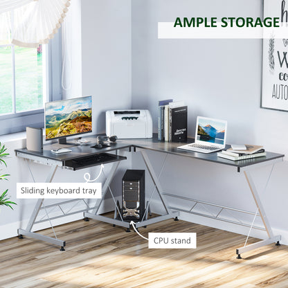 L-shaped computer desk, home office furniture