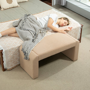 Banc de chambre rembourré, marron clair
