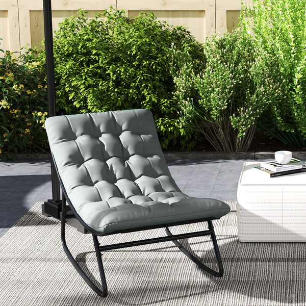 Outdoor rocking chair with cushion