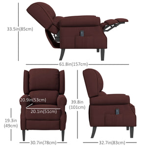 Fauteuil inclinable à dossier relevable de massage, marron