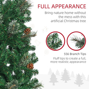 Sapin de Noël artificiel de 6,5 pieds avec pommes de pin