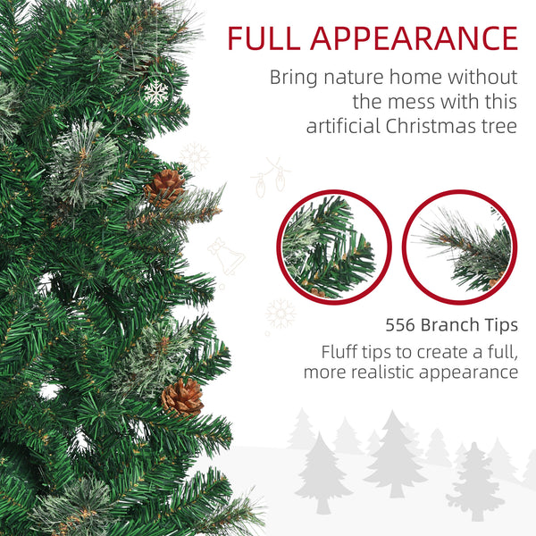 Sapin de Noël artificiel de 6,5 pieds avec pommes de pin