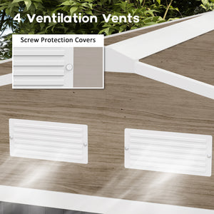 Abri de jardin avec kit de fondation et double porte, couleur marron clair vieilli