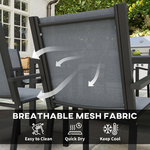 Ensemble de salle à manger d'extérieur 7 pièces avec table rectangulaire