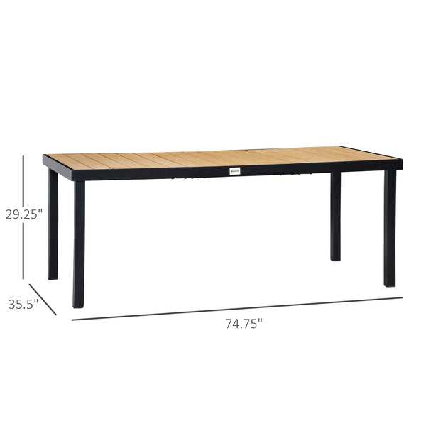 Table de jardin rectangulaire avec structure en aluminium