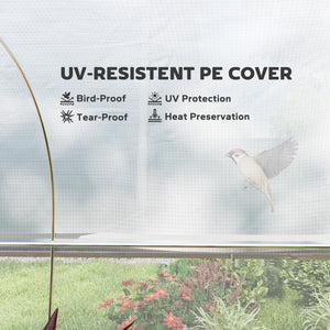 Serre tunnel d'extérieur avec parois latérales en filet enroulable