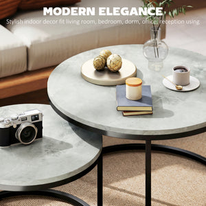 Ensemble de 2 tables basses gigognes avec plateaux effet marbre – Marbre gris