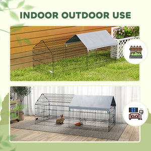 Chicken coop with roof, silver