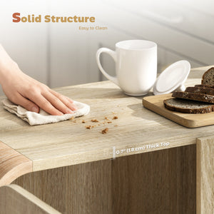 Buffet de rangement moderneavec portes à fermeture douce et étagères réglables, en bois naturel