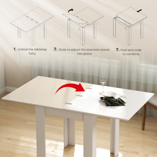 Table de salle à manger extensible pour 4 à 6 personnes, blanche