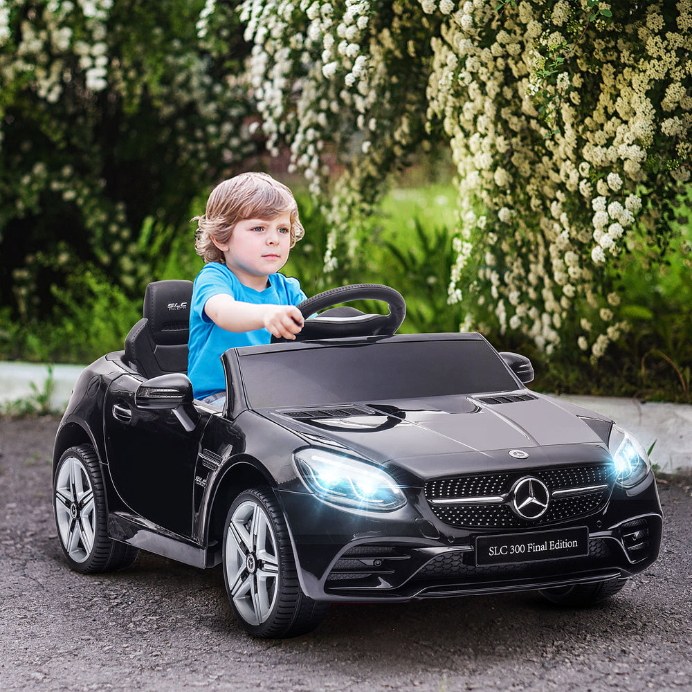 Voiture 12 V avec télécommande parentale et deux moteurs, noir