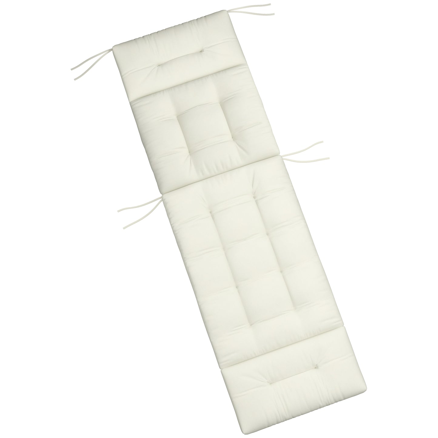 Coussin de chaise longue de 12,7 cm d'épaisseur avec dossier, rembourrage en coton, blanc crème
