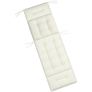 Coussin de chaise longue de 12,7 cm d'épaisseur avec dossier, rembourrage en coton, blanc crème