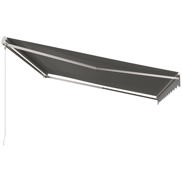 Store pare-soleil rétractable électrique 13' x 10' avec télécommande pour terrasse, gris clair