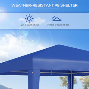 9' x 9' Portable Canopy Party Tent Gazebo Outdoor Sunshade for Weddings Parties with Dressed Legs, Blue