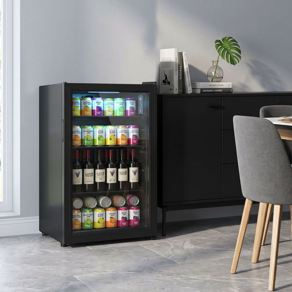 Réfrigérateur à boissons 3,2 pi³, 128 canettes, noir