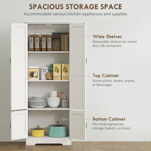 Garde-manger à plusieurs étages avec étagères réglables, blanc