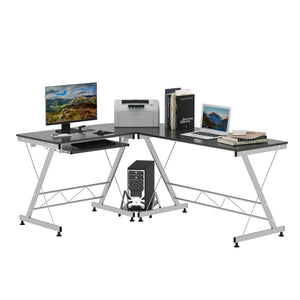 Bureau d'ordinateur en L, meuble de bureau à domicile