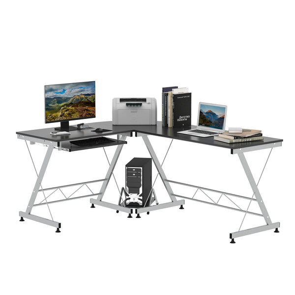 Bureau d'ordinateur en L, meuble de bureau à domicile