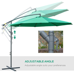 Parasol déporté de 10 pieds, vert