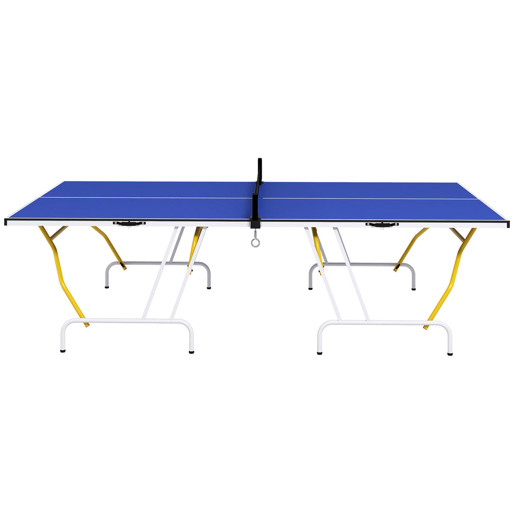 Table de ping-pong pliante 9' x 5', pleine grandeur, avec raquettes et balles, bleue