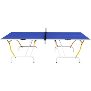 Table de ping-pong pliante 9' x 5', pleine grandeur, avec raquettes et balles, bleue