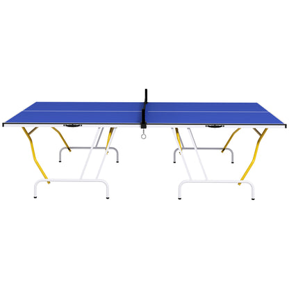 Table de ping-pong pliante 9' x 5', pleine grandeur, avec raquettes et balles, bleue