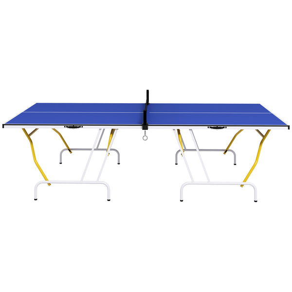 Table de ping-pong pliante 9' x 5', pleine grandeur, avec raquettes et balles, bleue