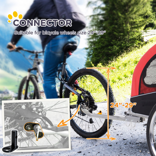 Poussette pour animaux de compagnie 2 en 1, chariot de transport pour vélo, rouge