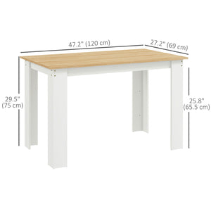 Table de cuisine pour 4 à 6 personnes, table à manger avec plateau plaqué, chêne