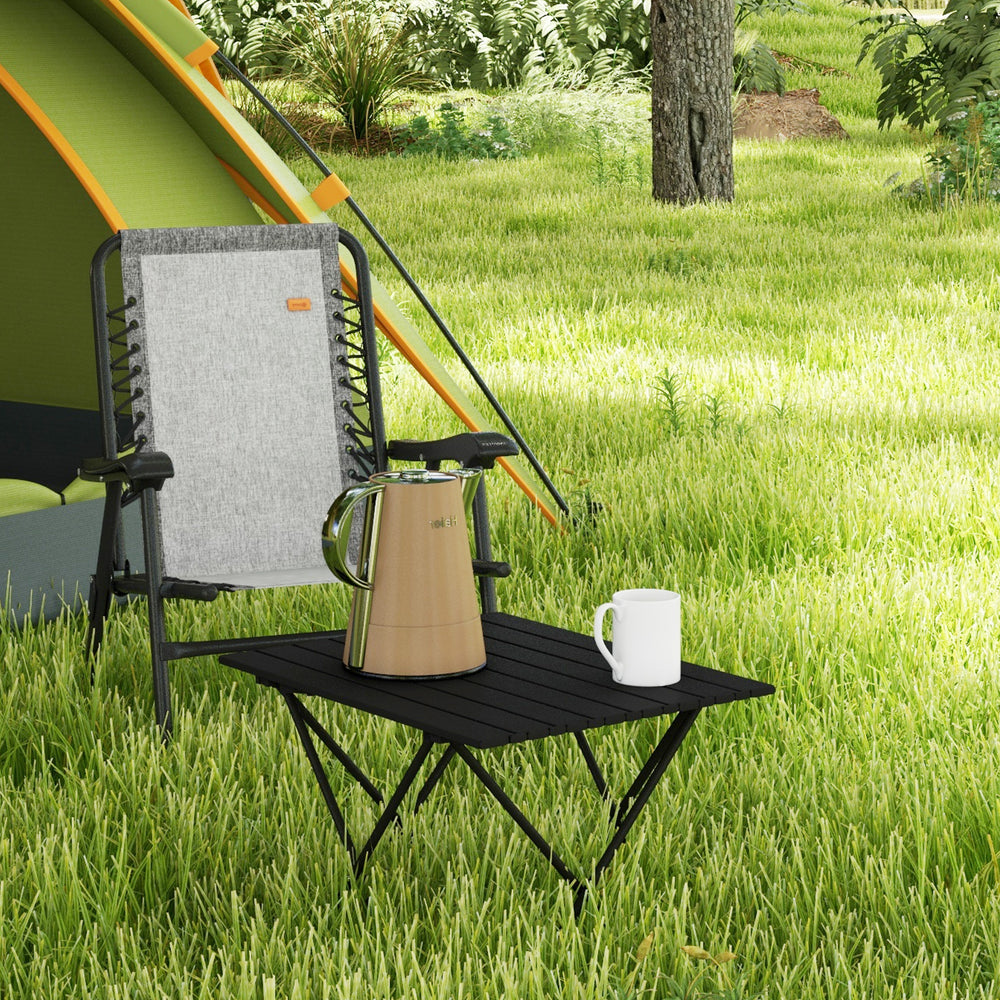 Table de camping pliante, noire