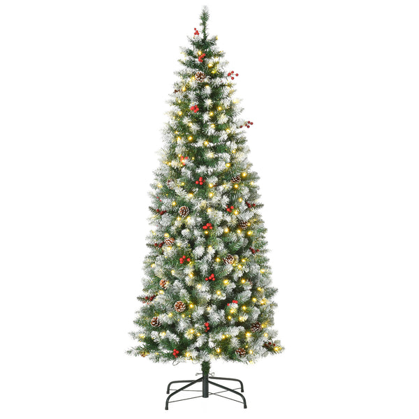 Sapin de Noël en forme de crayon givré de 6 pieds