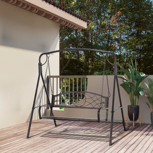 Balancelle 2 places avec structure en métal, noire