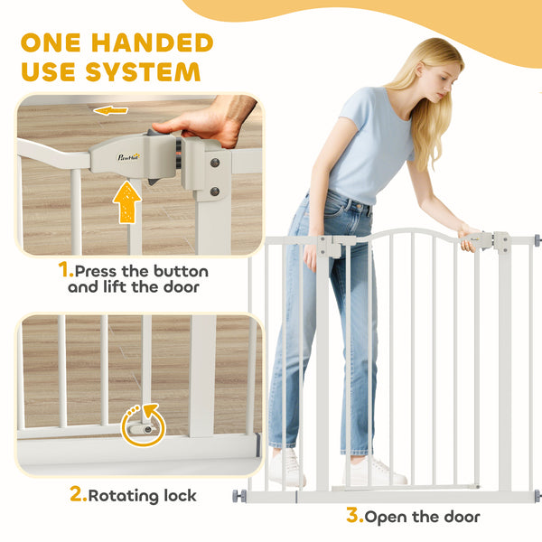 Barrière pour chien extra haute avec porte, blanche
