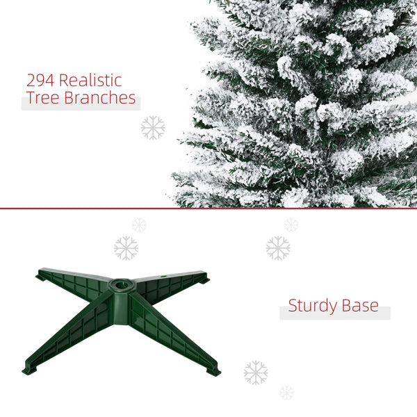 Sapin de Noël artificiel de 5 pieds de haut avec branches enneigées