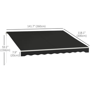 Store banne rétractable électrique 12'x10', avec télécommande, noir